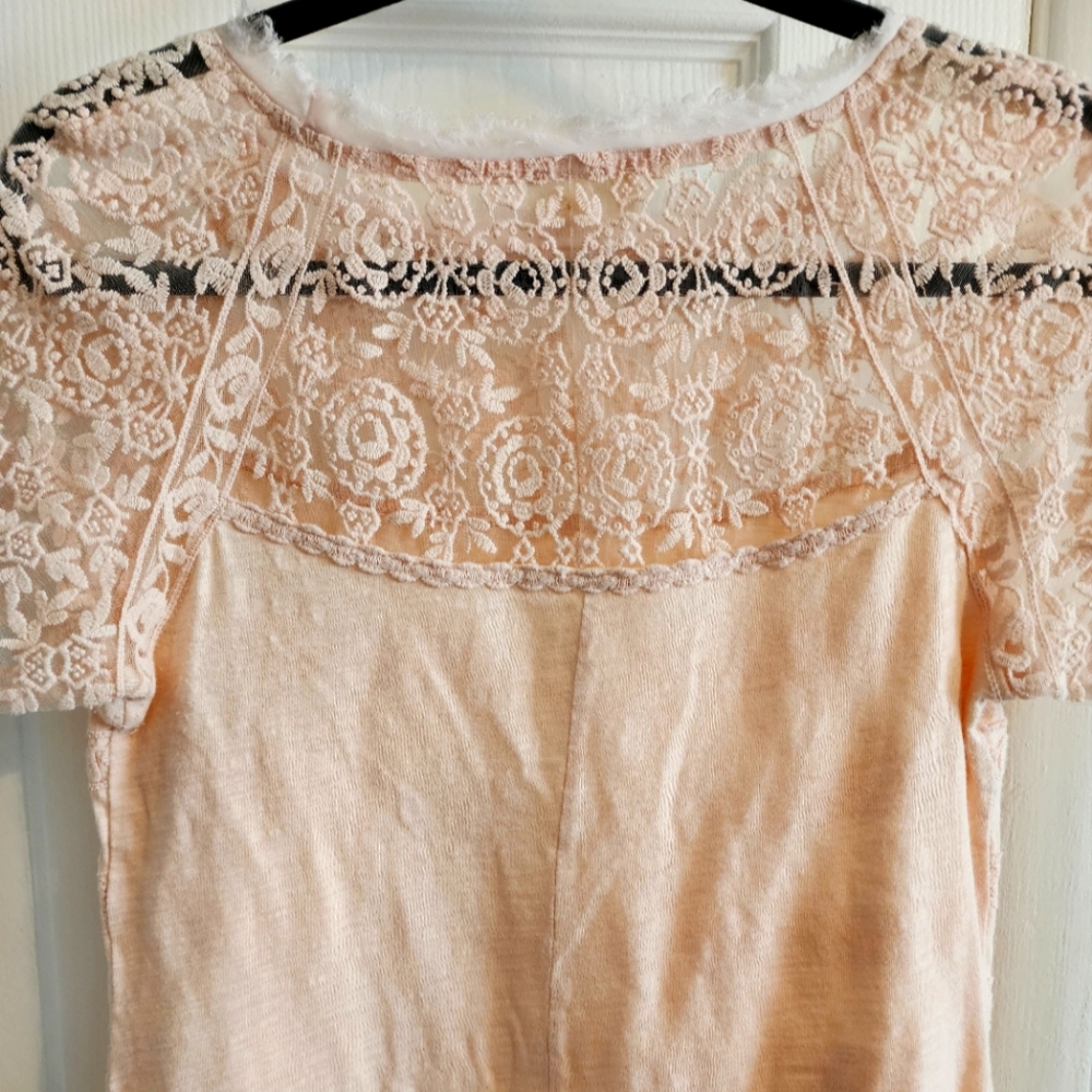 Romantic light pink with lace top